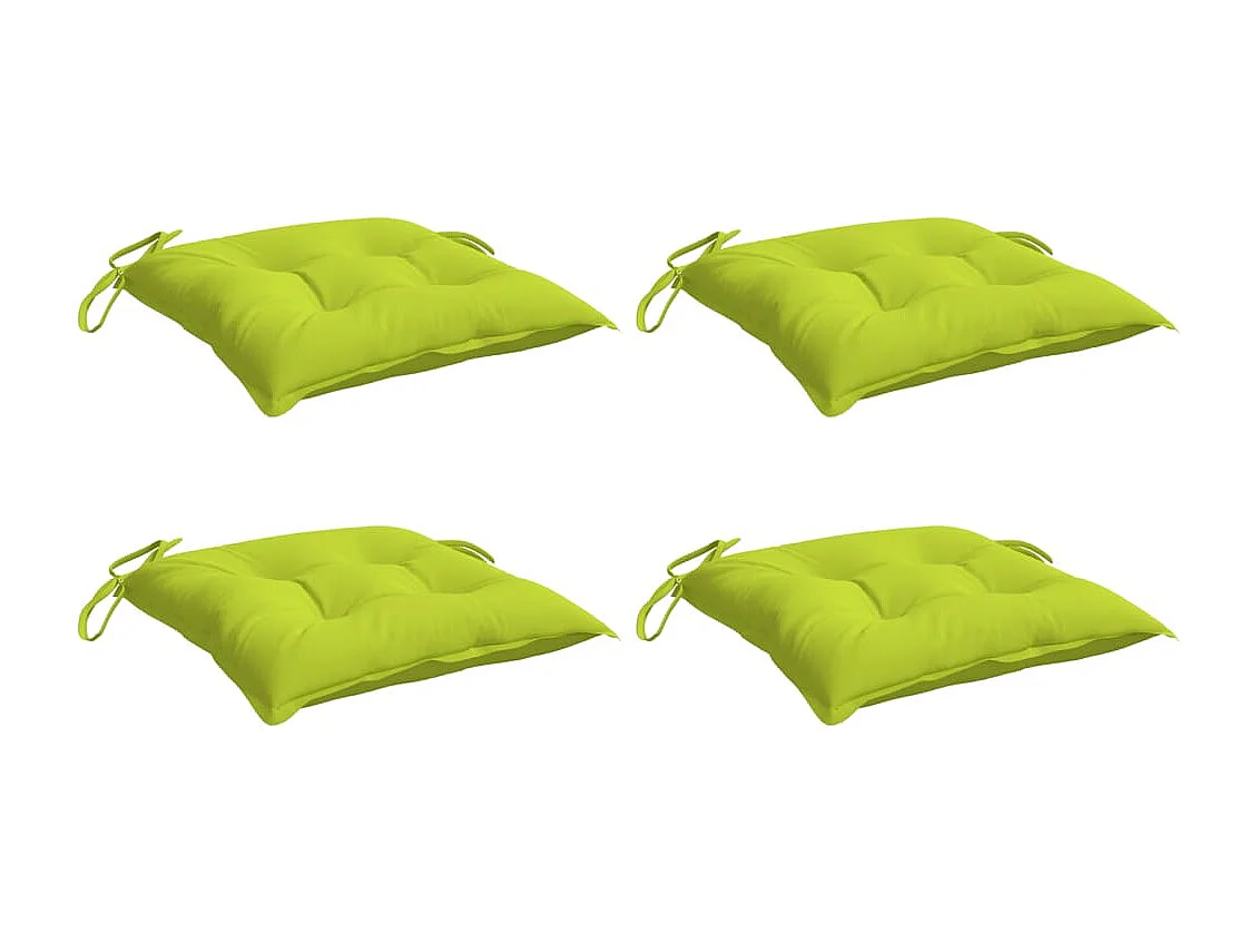 Stoelkussens 4 st 40x40x7 cm oxford stof heldergroen