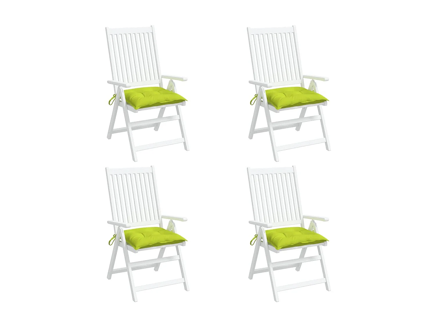 Coussins de chaise lot de 4 vert brillant 40x40x7 cm