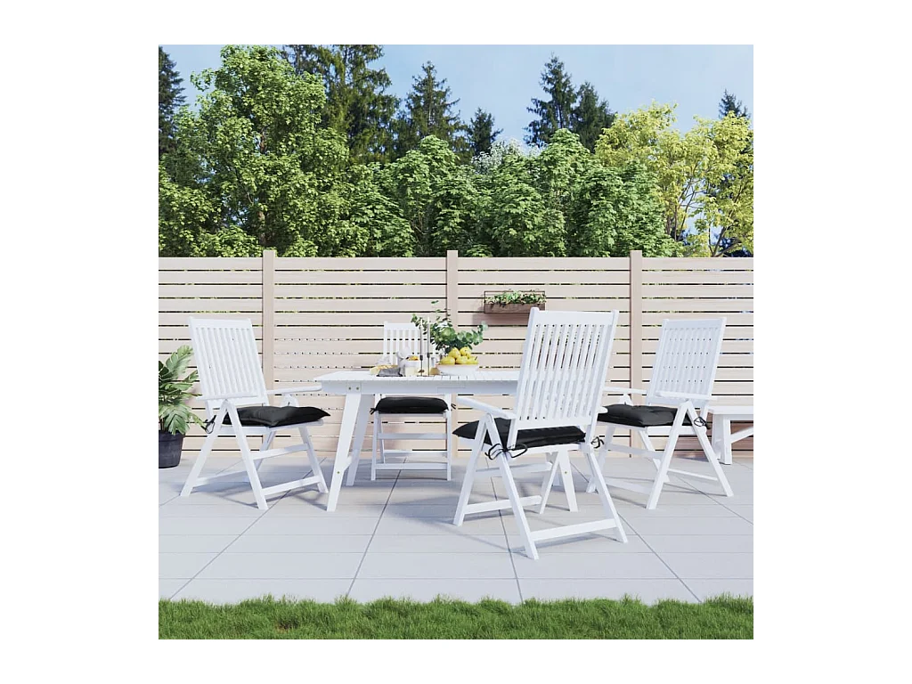 Coussins de chaise 4 pièces noir 50x50x7 cm tissu oxford