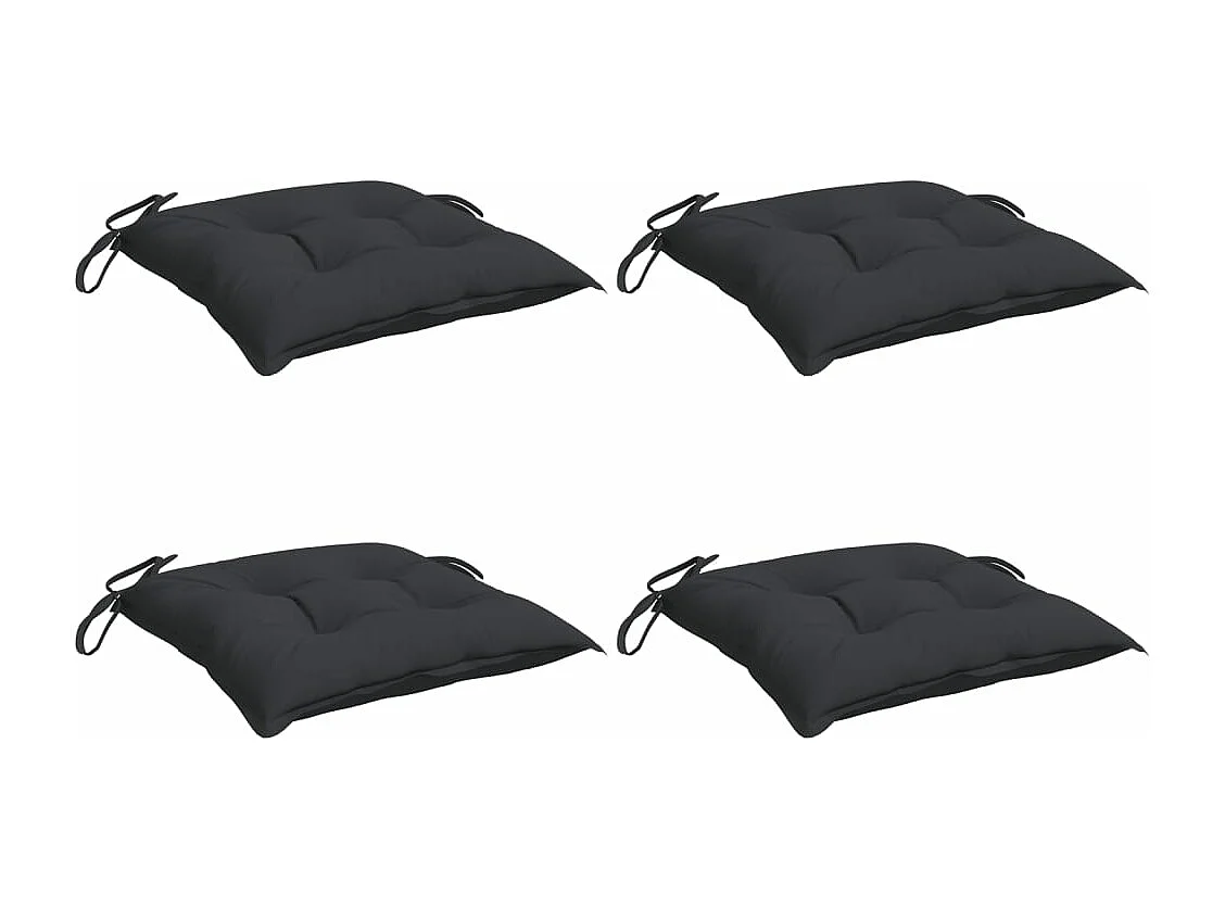 Coussins de chaise 4 pièces noir 50x50x7 cm tissu oxford
