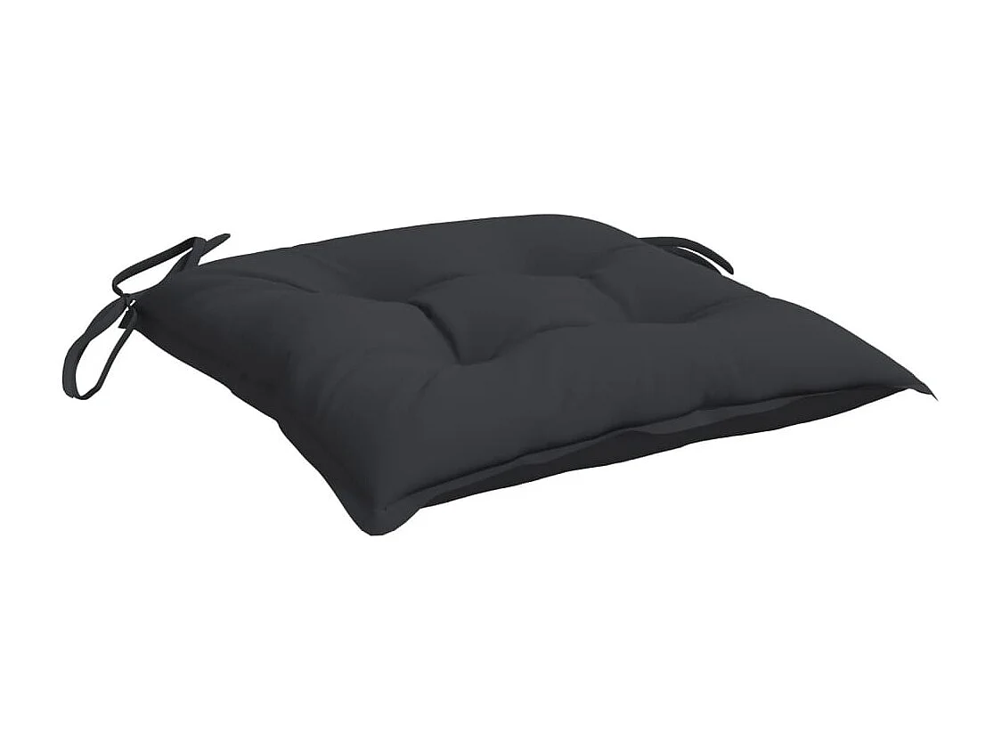 Coussins de chaise 4 pièces noir 50x50x7 cm tissu oxford