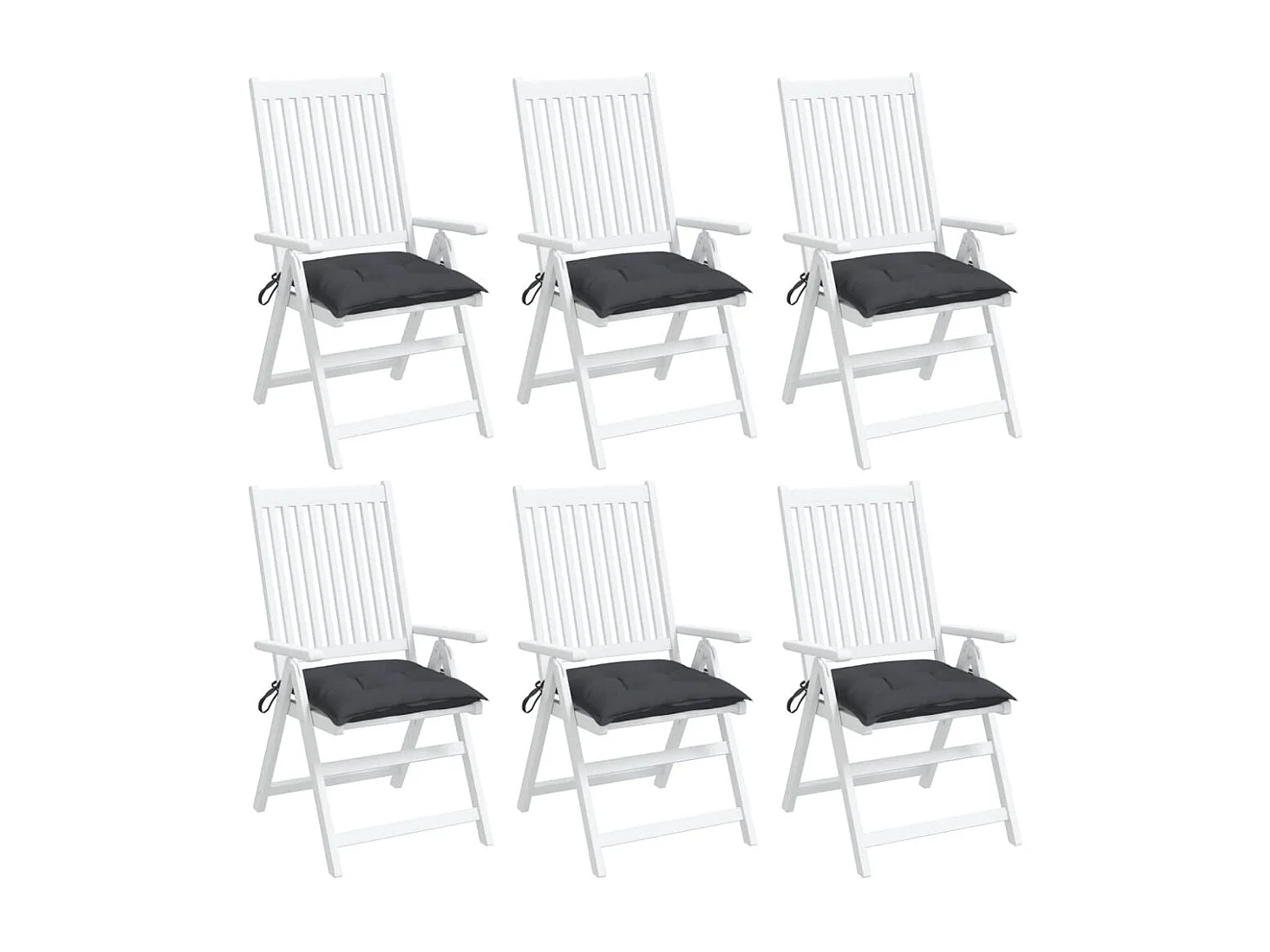 Stoelkussens 6 st 50x50x7 cm oxford stof antracietkleurig