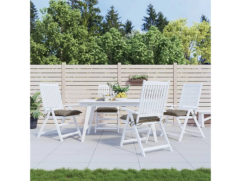 Almofadões de cadeira 4 peças tecido oxford cinza-acastanhado