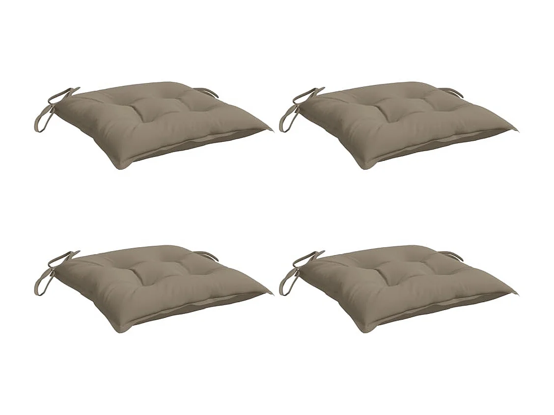 Coussins de chaise 4 pièces taupe 50x50x7 cm tissu oxford
