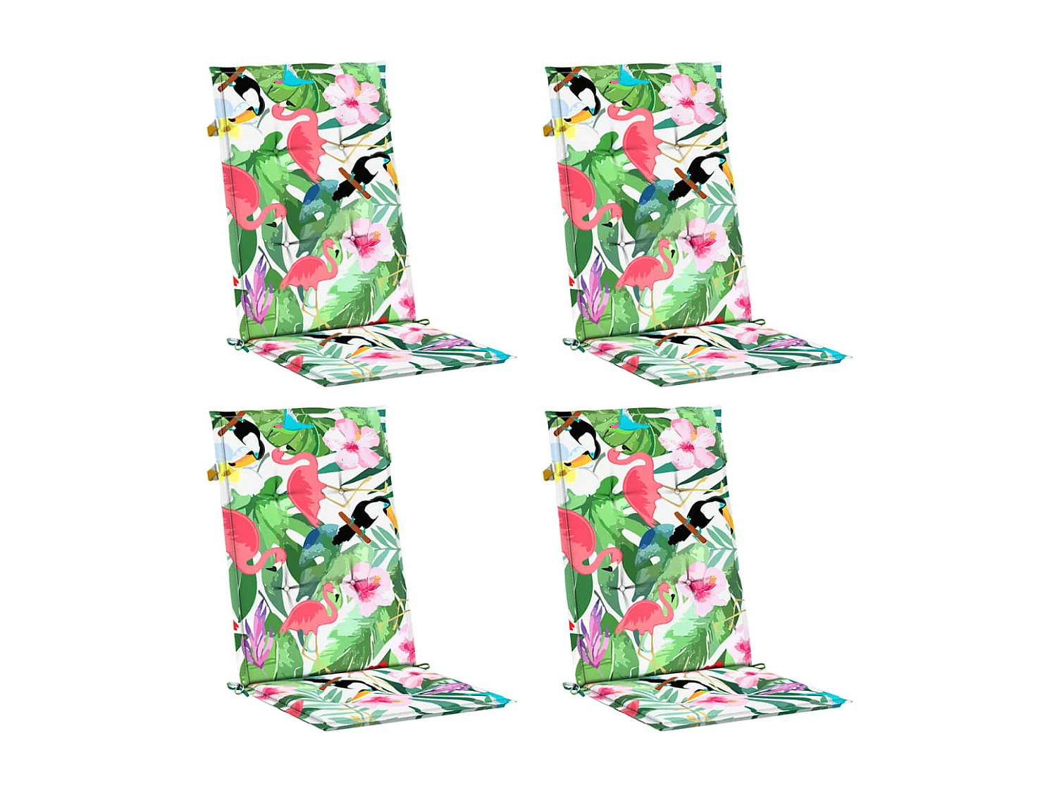 Coussins de chaise à dossier haut 4 pièces multicolore tissu