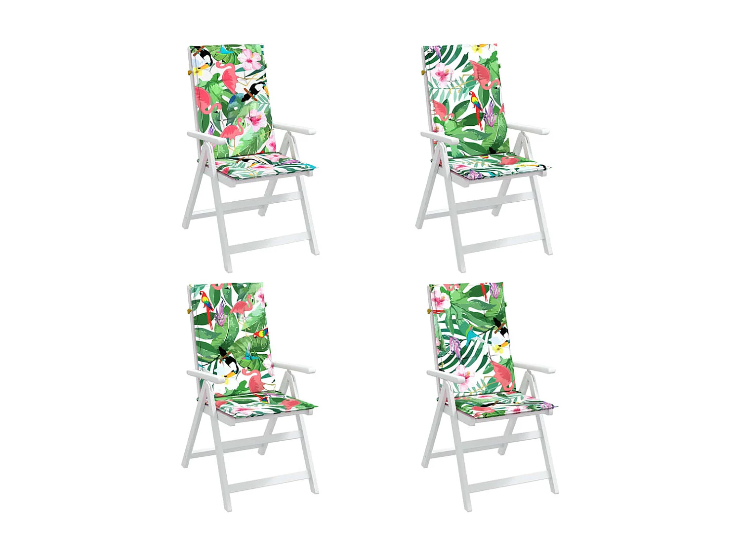 Coussins de chaise à dossier haut 4 pièces multicolore tissu