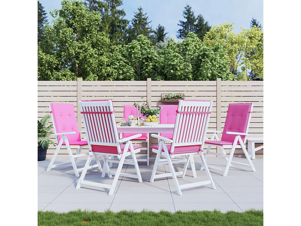 Coussins de chaise à dossier haut 6 pièces rose tissu