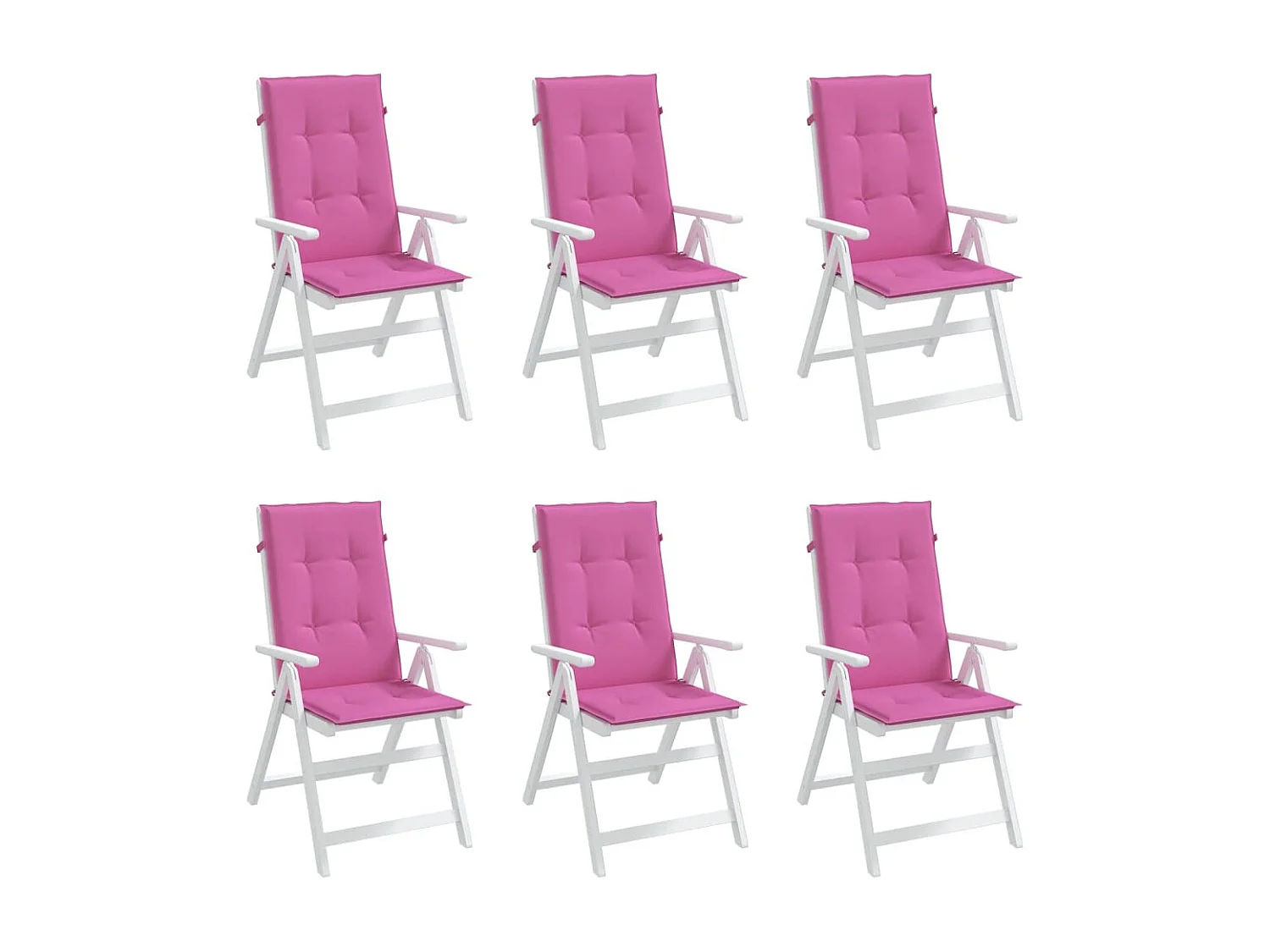 Coussins de chaise à dossier haut 6 pièces rose tissu