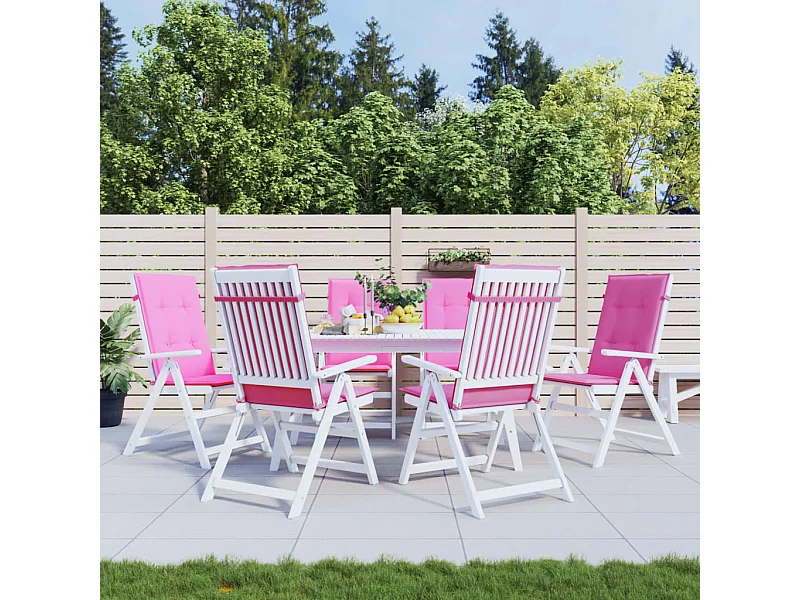 Coussins de chaise à dossier haut 6 pièces rose tissu