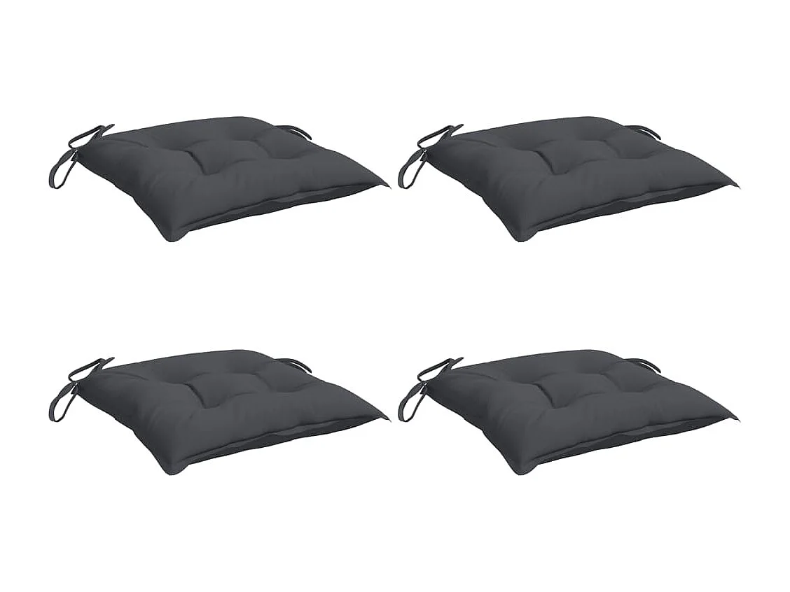Coussins de chaise 4 pièces anthracite 50x50x7 cm tissu oxford