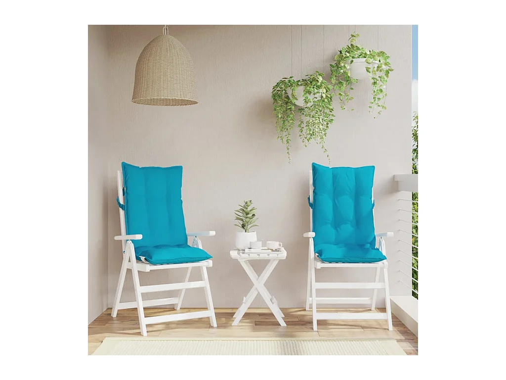 Stoelkussens 2 st hoge rug oxford stof turquoise
