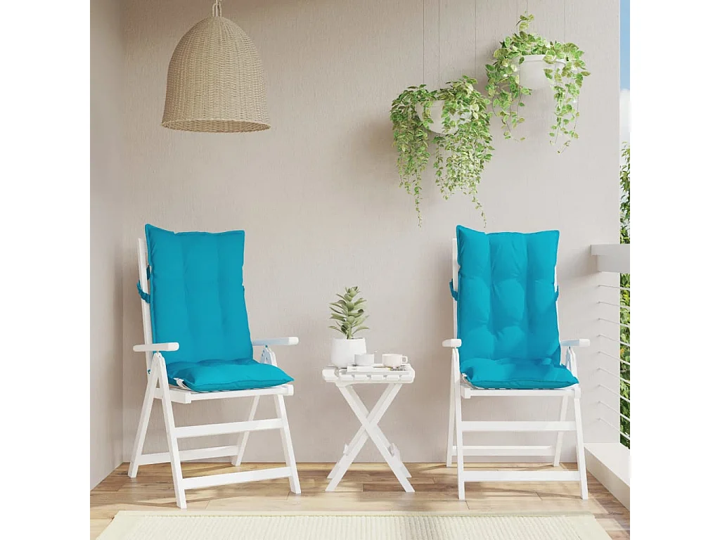 Coussins de chaise à dossier haut lot de 2 turquoise