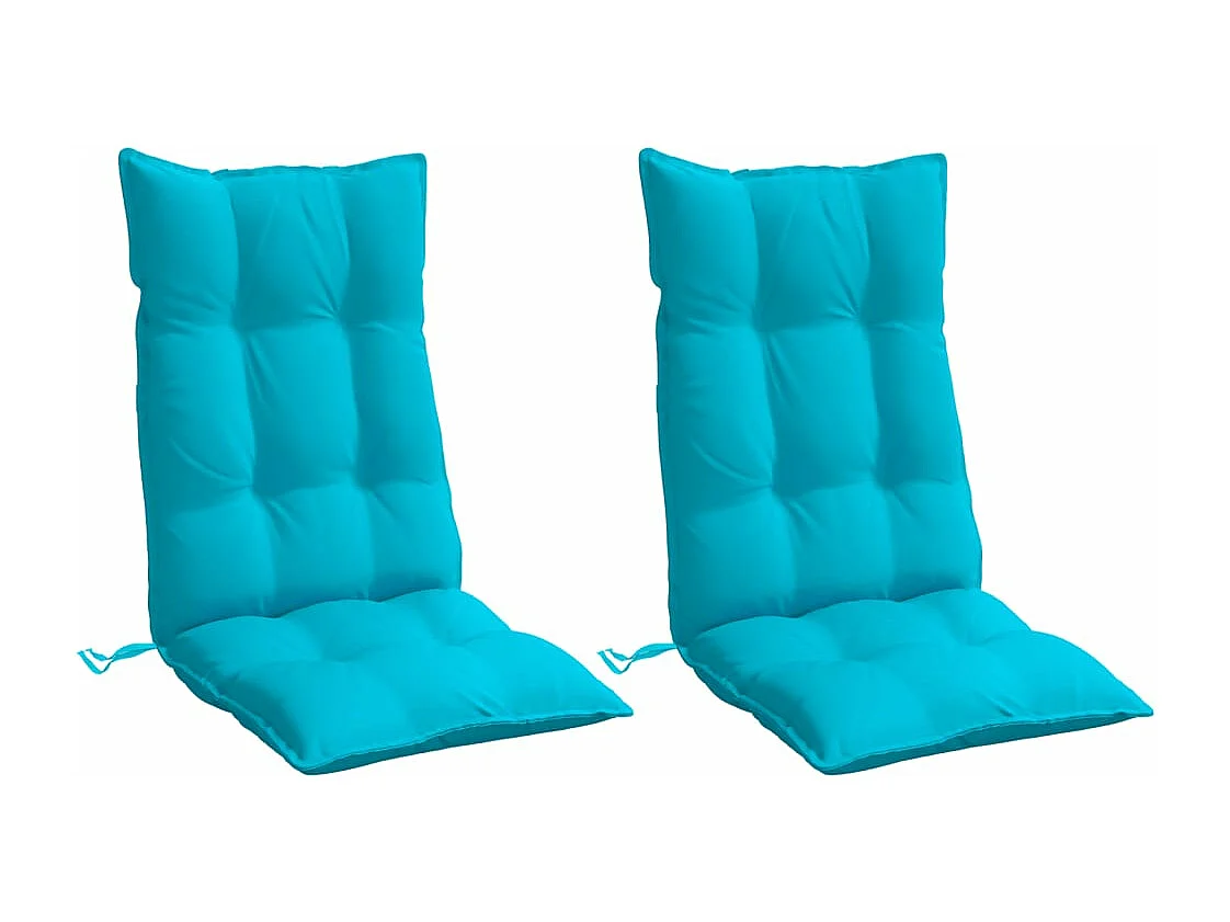 Coussins de chaise à dossier haut lot de 2 turquoise