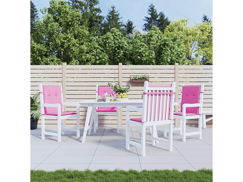 Coussins de chaise à dossier bas lot de 4 rose tissu