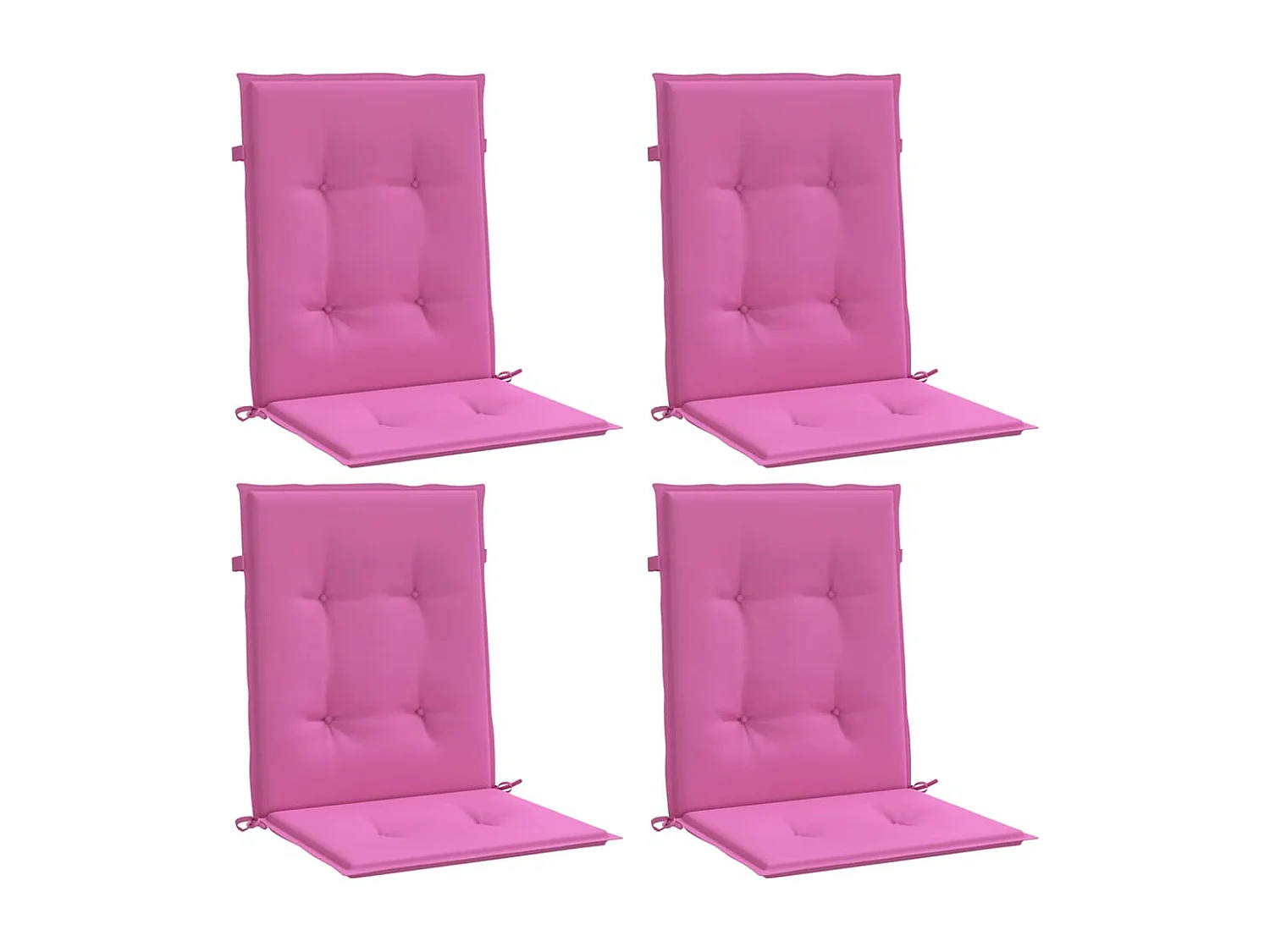 Coussins de chaise à dossier bas lot de 4 rose tissu