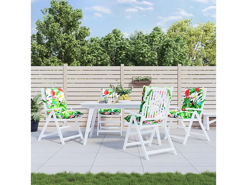 Cojines para silla respaldo bajo 4 unidades tela Oxford multicolor