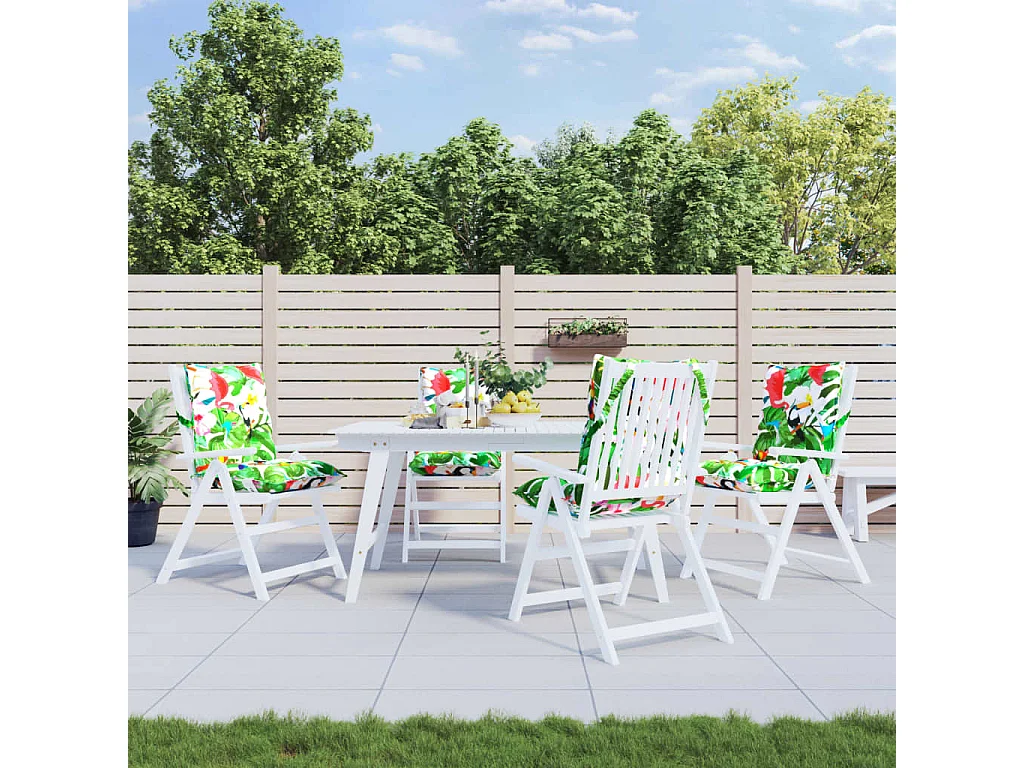 Coussins de chaise à dossier bas lot de 4 multicolore