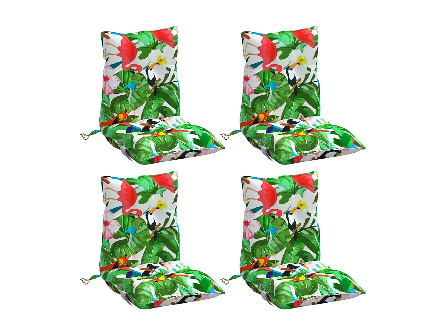 Coussins de chaise à dossier bas lot de 4 multicolore