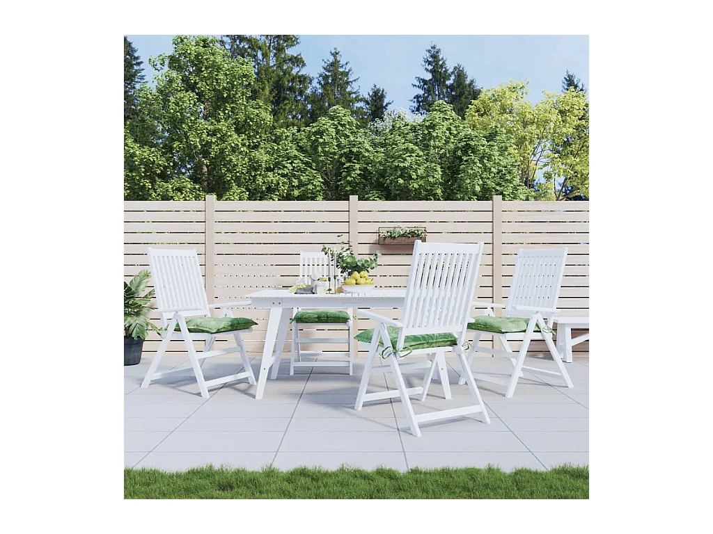 Coussins de chaise 4 pièces à motif de feuilles 50x50x7 cm tissu