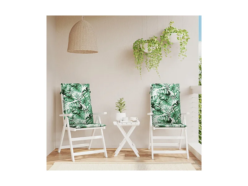 Coussins de chaise à dossier haut 2 pièces modèle de feuille tissu