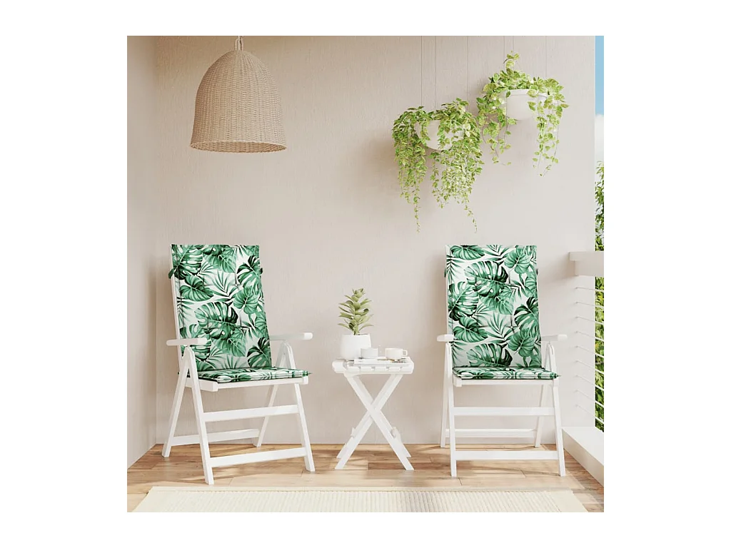 Coussins de chaise à dossier haut 2 pièces modèle de feuille tissu