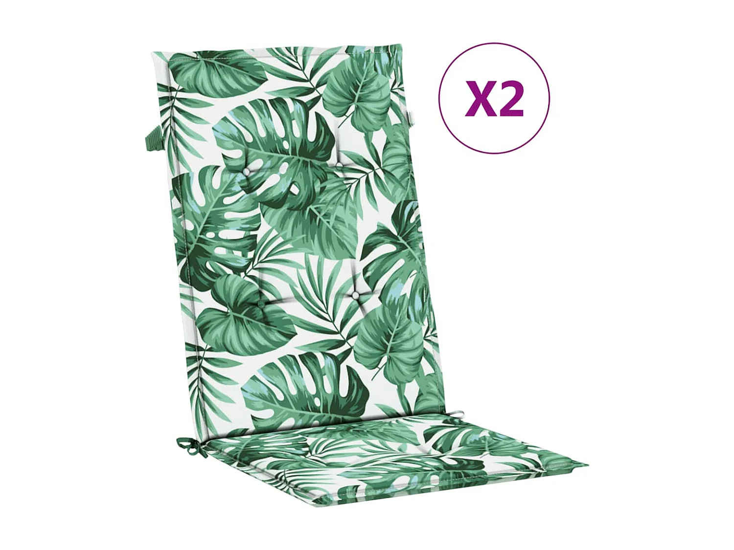 Coussins de chaise à dossier haut 2 pièces modèle de feuille tissu