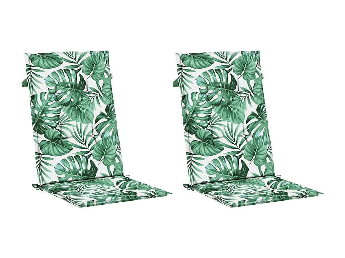 Coussins de chaise à dossier haut 2 pièces modèle de feuille tissu