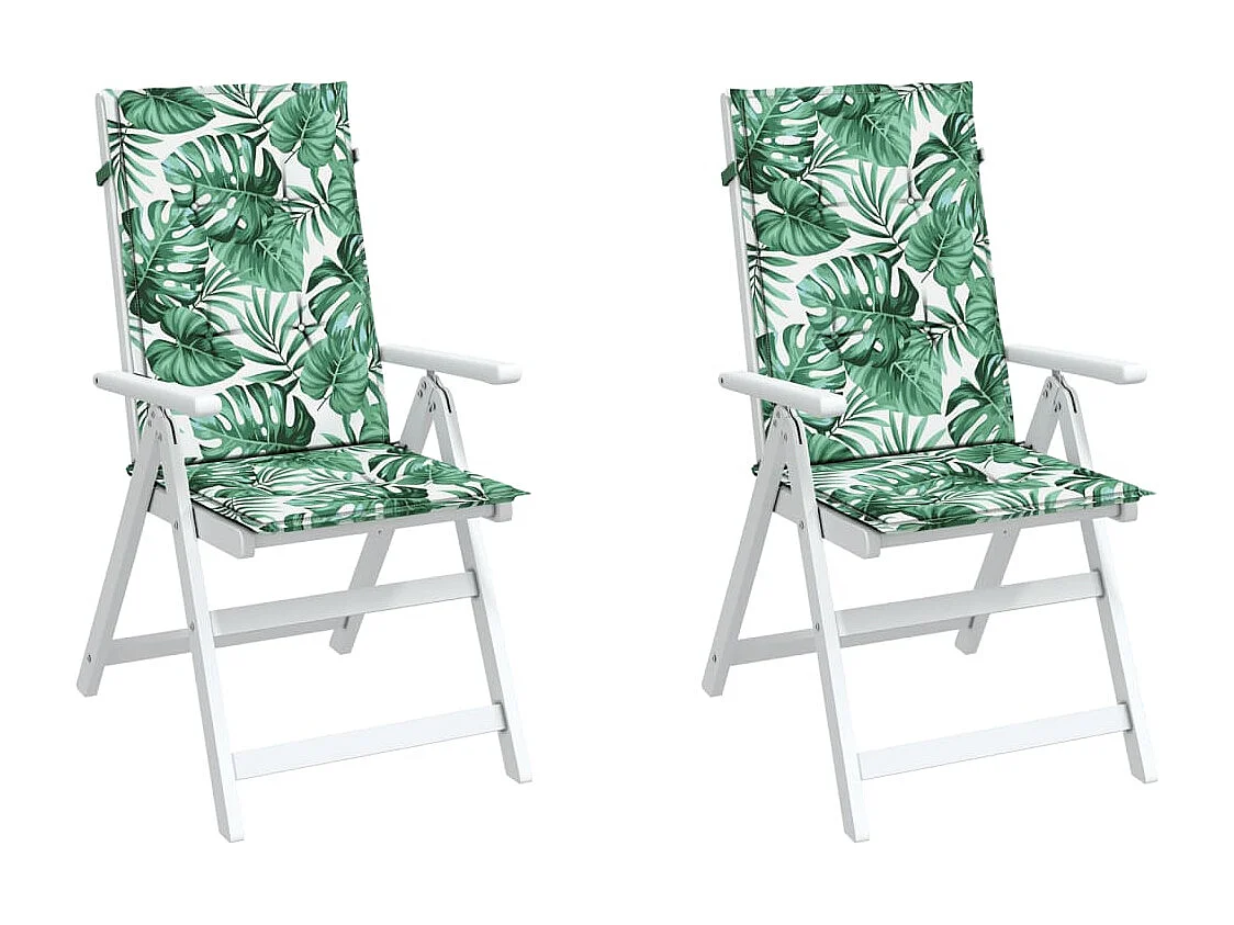 Coussins de chaise à dossier haut 2 pièces modèle de feuille tissu
