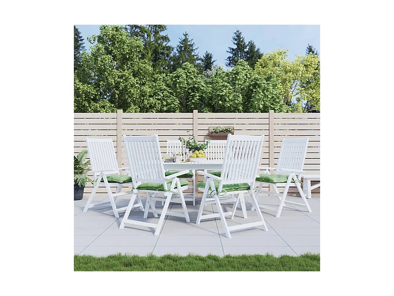 Coussins de chaise 6 pièces à motif de feuilles 50x50x7 cm tissu