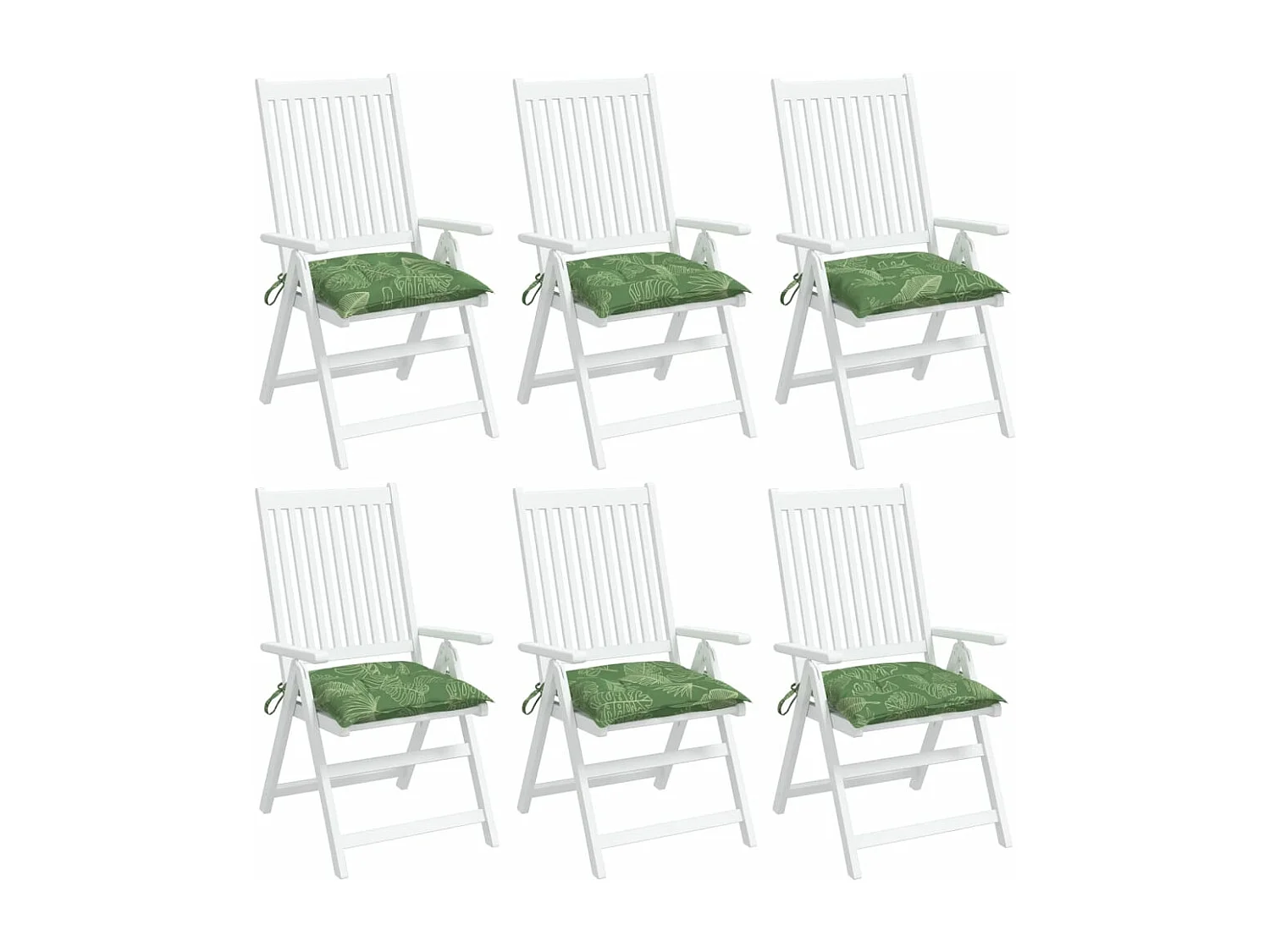 Stoelkussens 6 st bladpatroon 50x50x7 cm stof