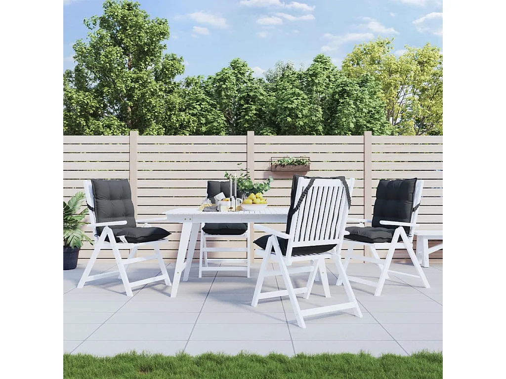 Coussins de chaise à dossier bas lot de 4 anthracite