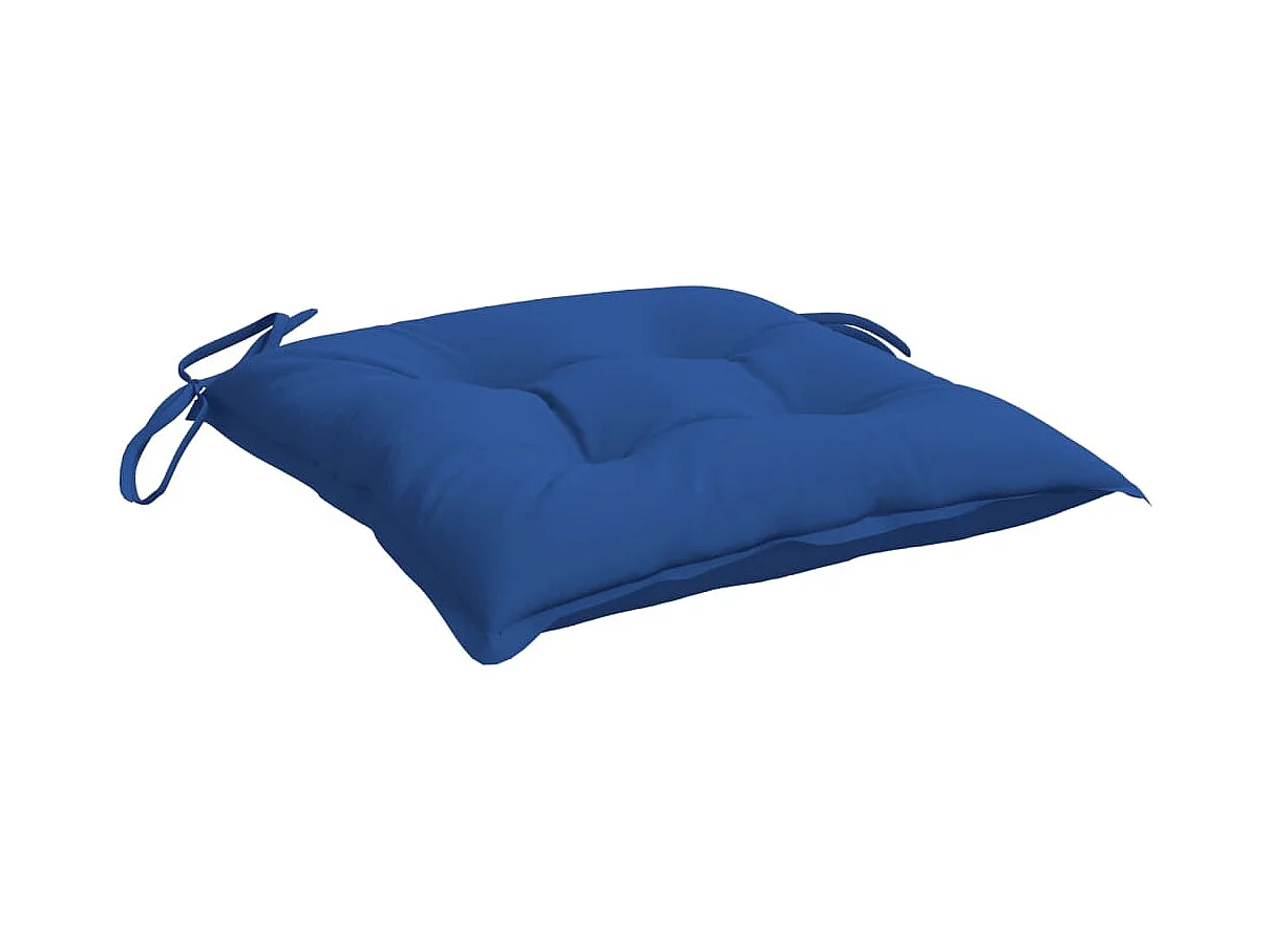 Coussins de chaise lot de 2 bleu 40x40x7 cm tissu oxford