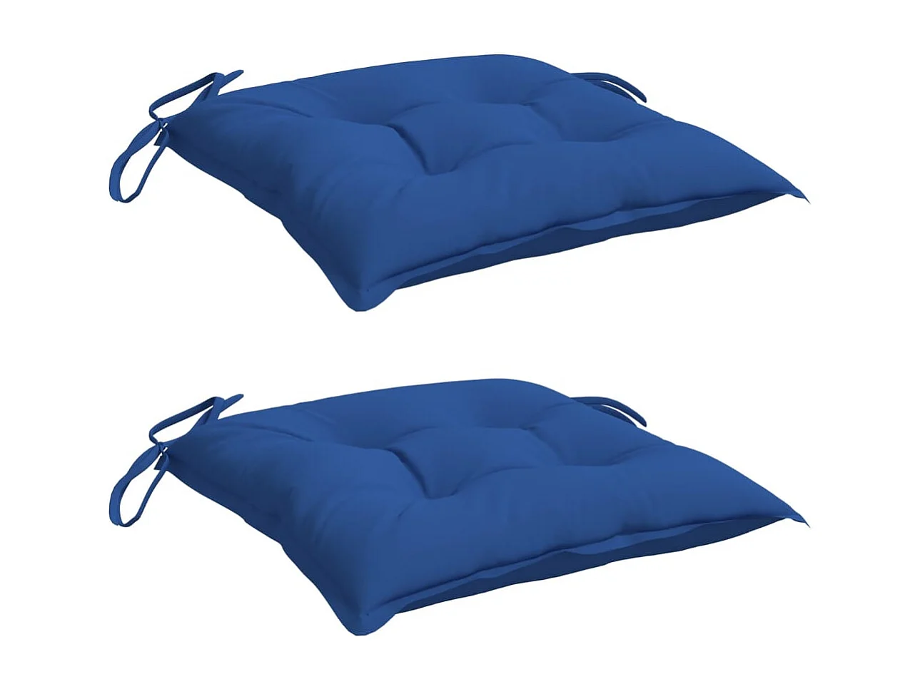 Coussins de chaise lot de 2 bleu 40x40x7 cm tissu oxford