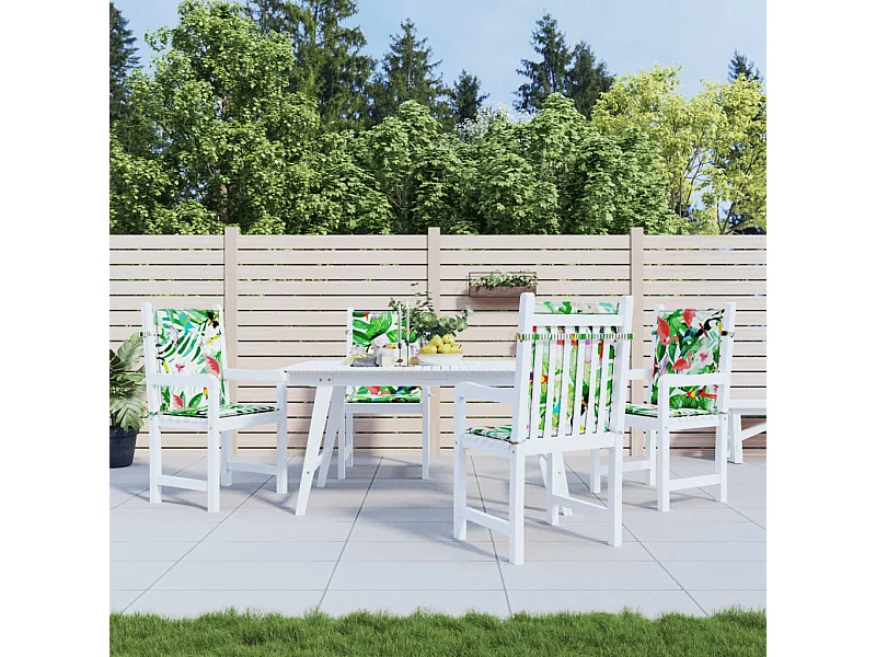 Coussins de chaise à dossier bas lot de 4 multicolore tissu