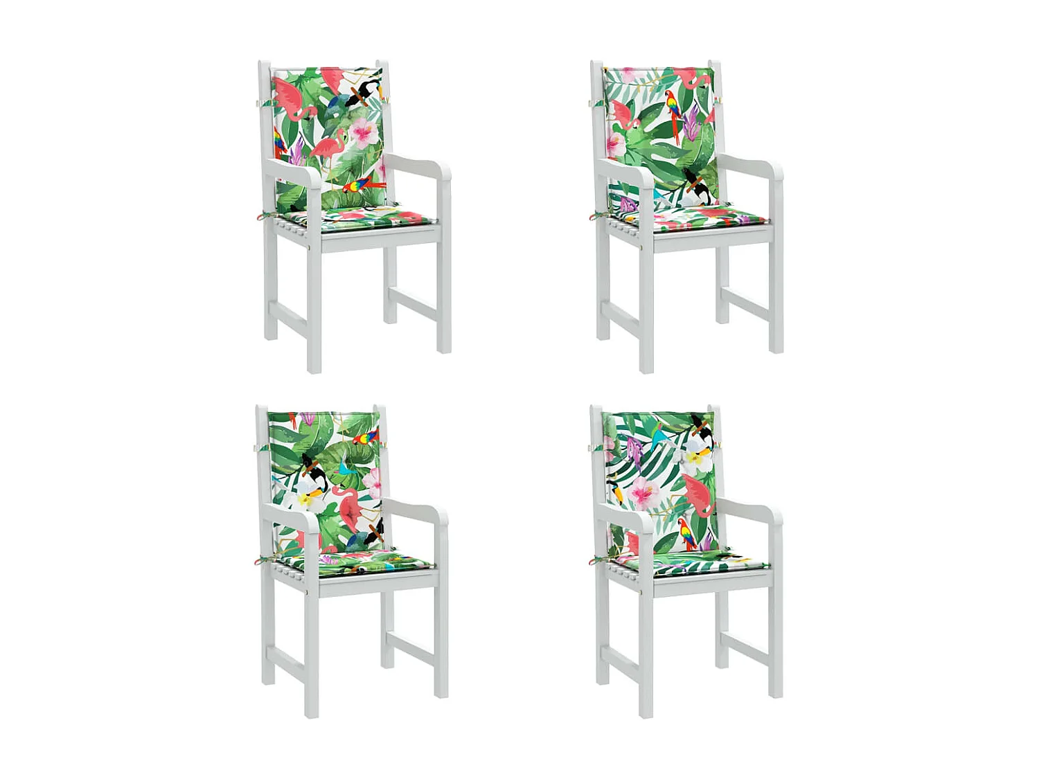 Coussins de chaise à dossier bas lot de 4 multicolore tissu