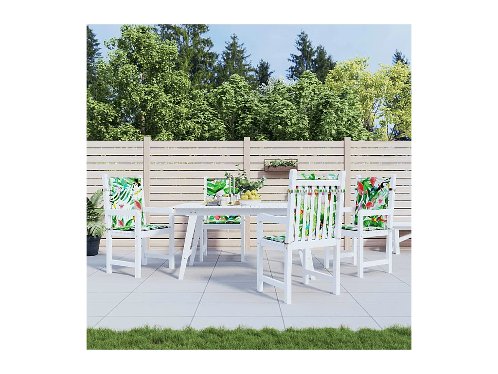 Coussins de chaise à dossier bas lot de 4 multicolore tissu