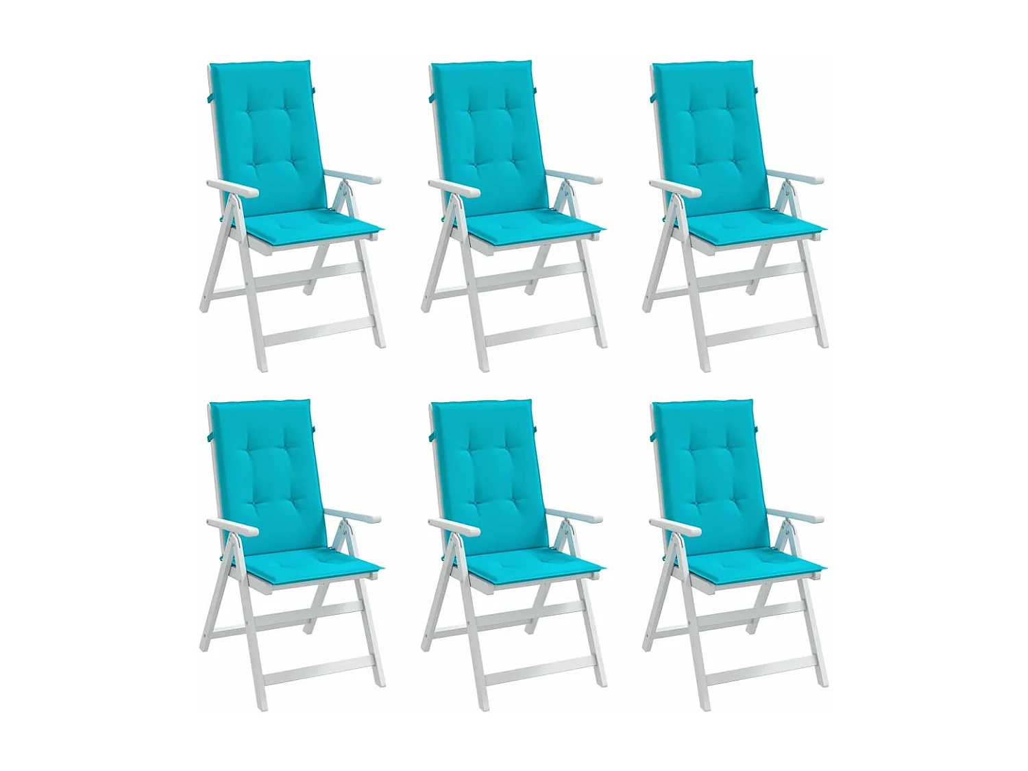 Coussins de chaise à dossier haut 6 pièces turquoise tissu