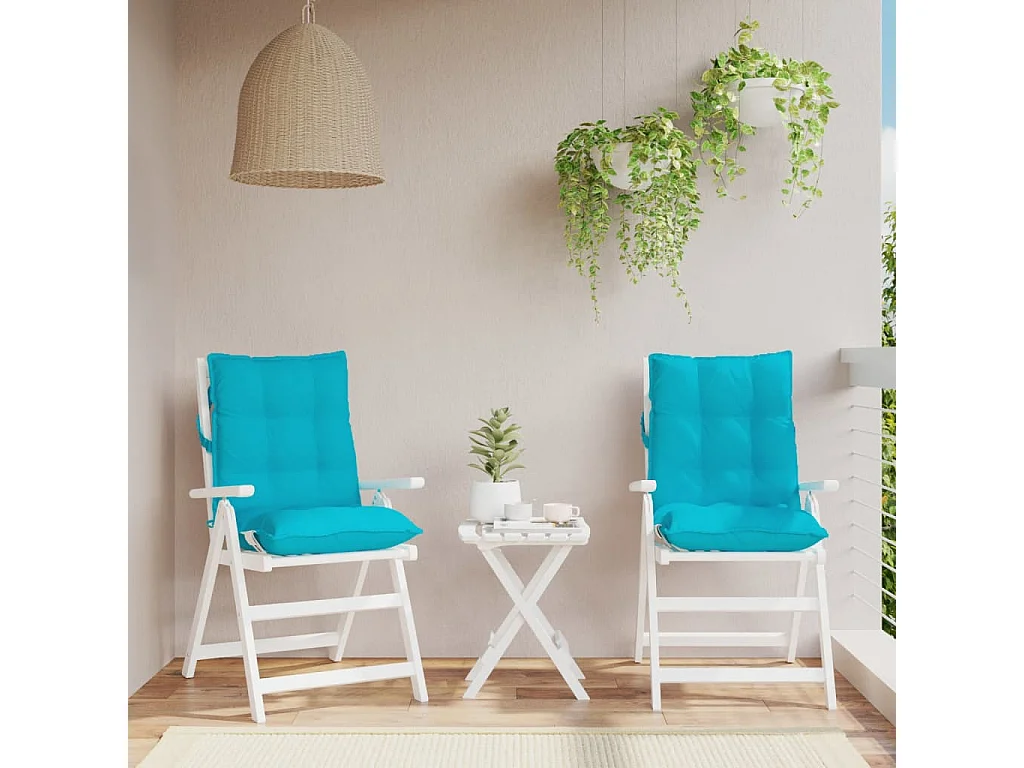 Coussins de chaise à dossier bas lot de 2 turquoise