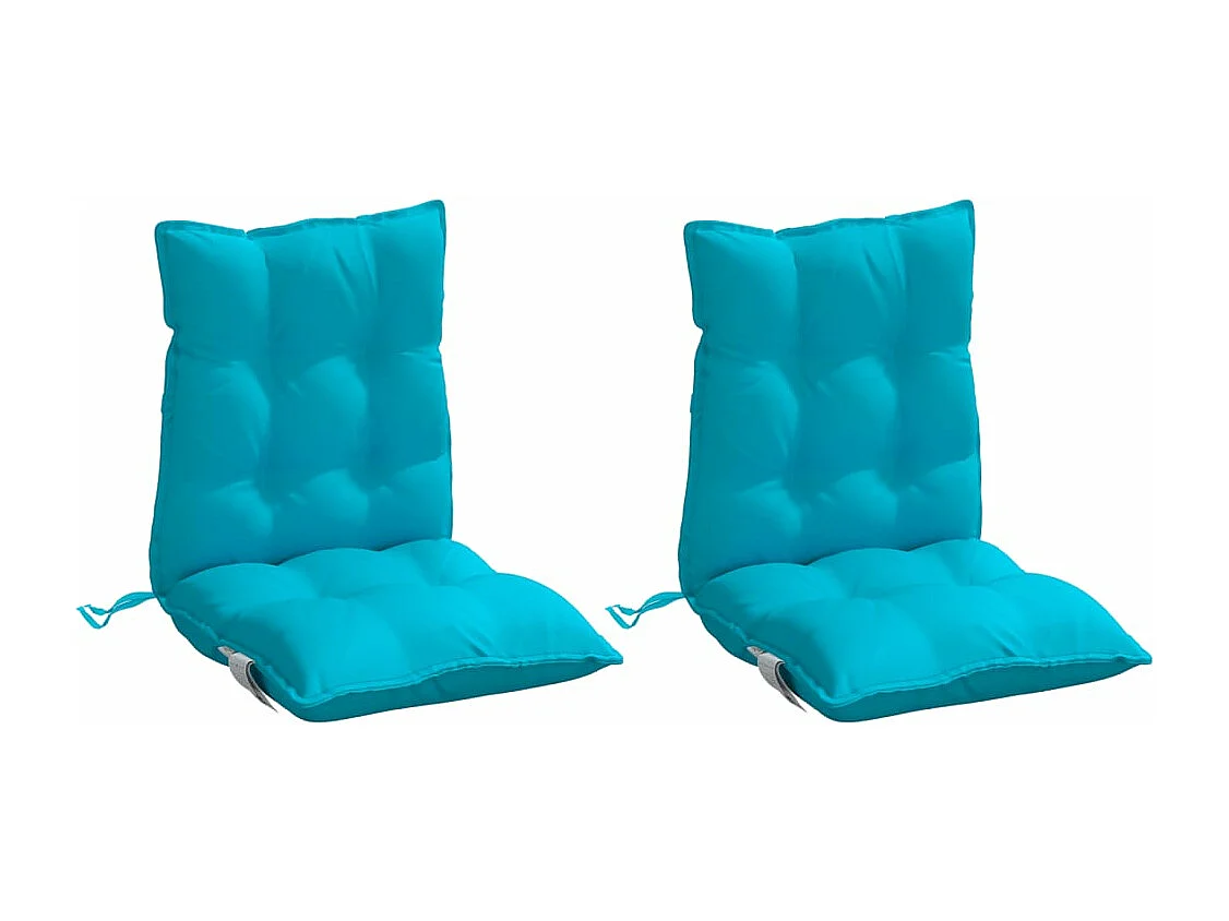 Coussins de chaise à dossier bas lot de 2 turquoise