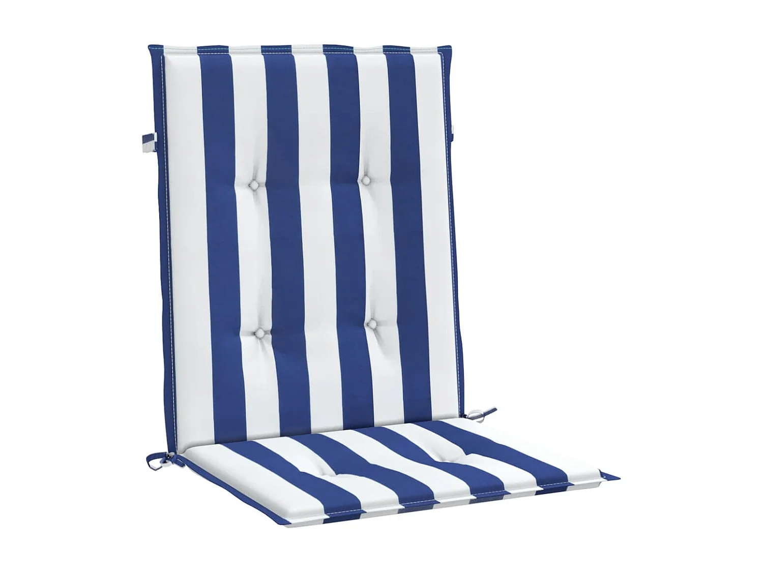 Coussins de chaise à dossier bas lot de 2 rayures bleu et blanc