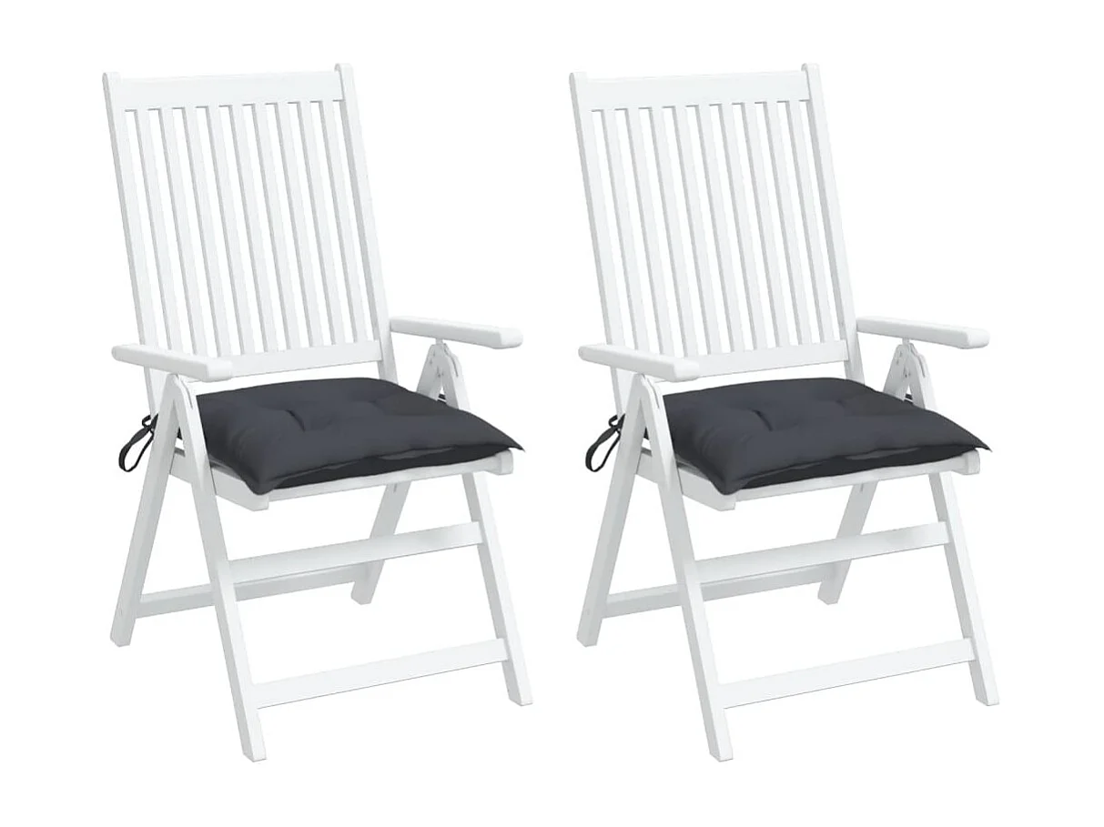 Coussins de chaise 2 pièces anthracite 40x40x7 cm tissu oxford
