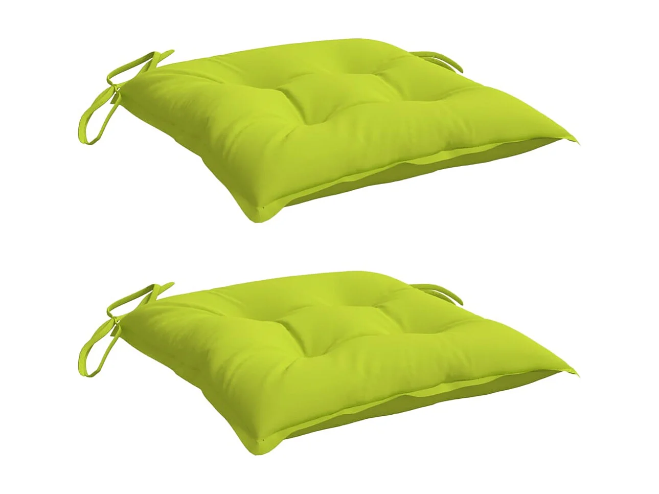 Coussins de chaise lot de 2 vert brillant 40x40x7 cm