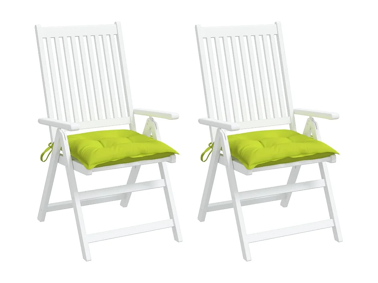 Coussins de chaise lot de 2 vert brillant 40x40x7 cm