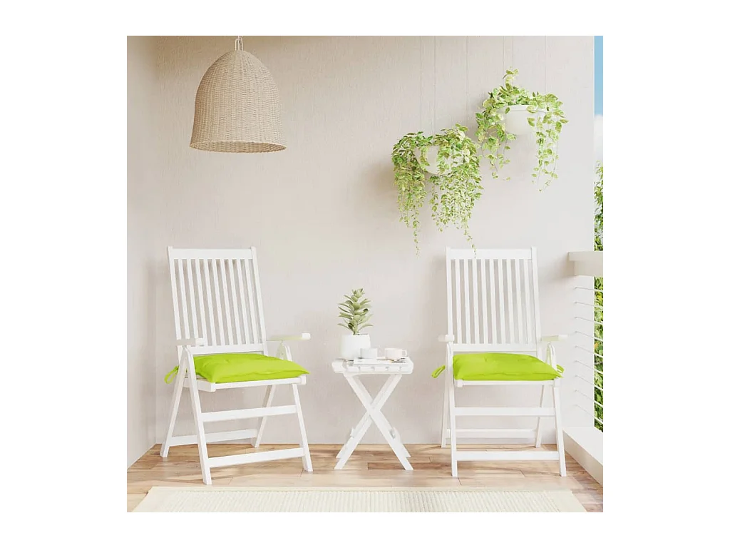 Coussins de chaise lot de 2 vert brillant 40x40x7 cm
