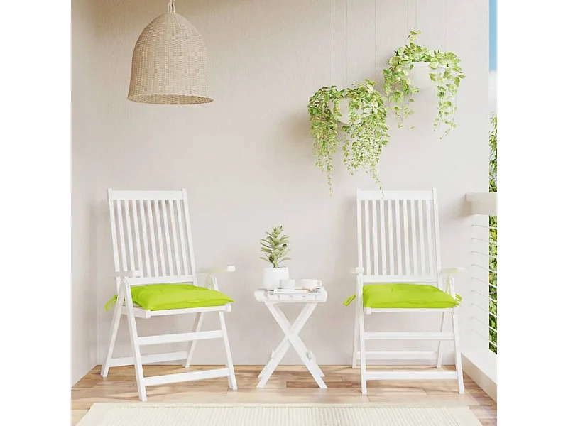 Coussins de chaise lot de 2 vert brillant 40x40x7 cm