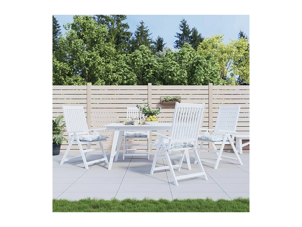 Coussins de chaise 4 pièces à motif de feuilles 50x50x7 cm