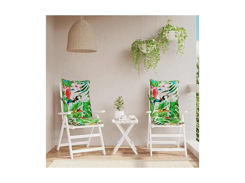 Coussins de chaise à dossier haut lot de 2 multicolore