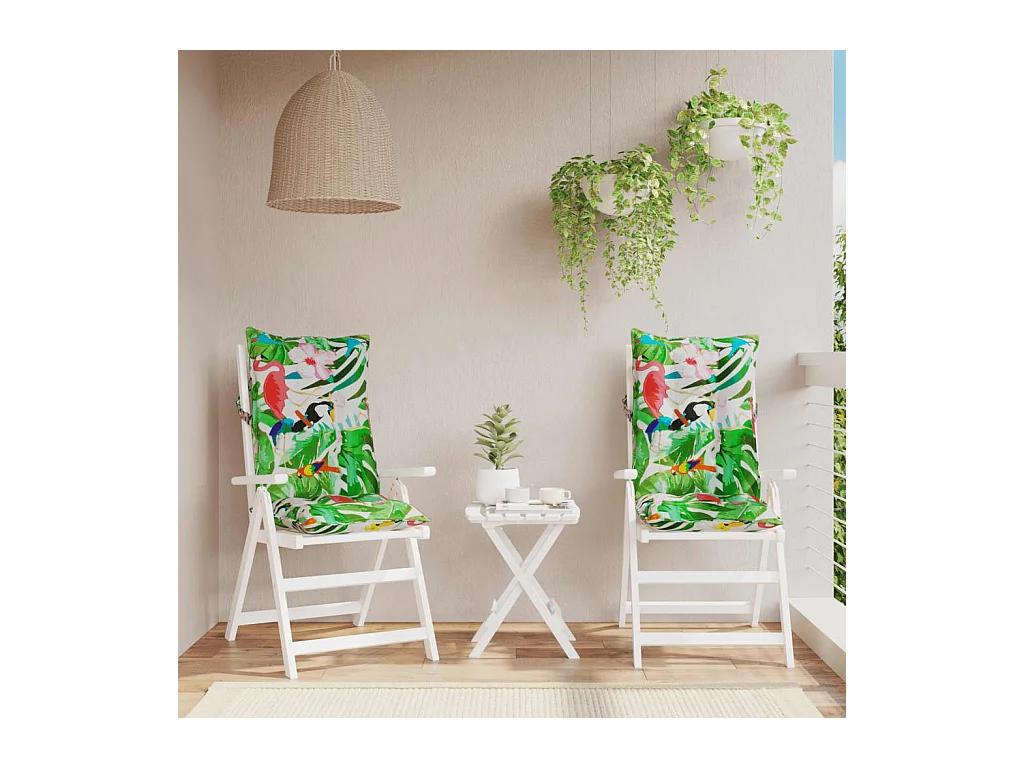 Coussins de chaise à dossier haut lot de 2 multicolore
