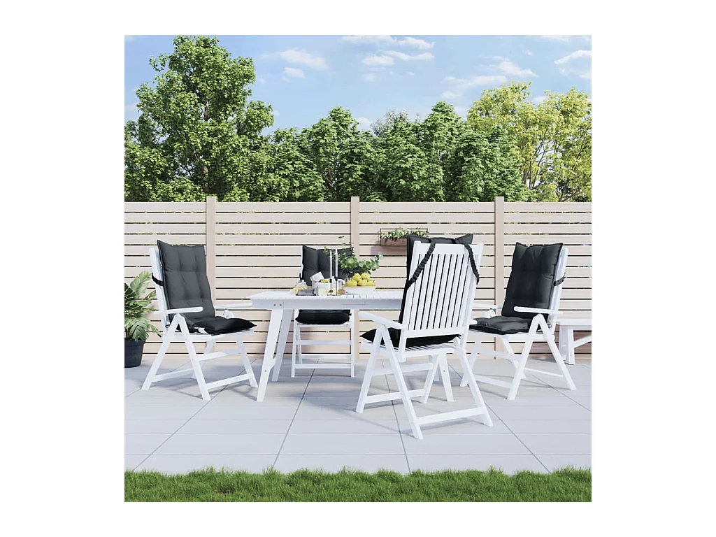 Coussins de chaise à dossier haut lot de 4 anthracite
