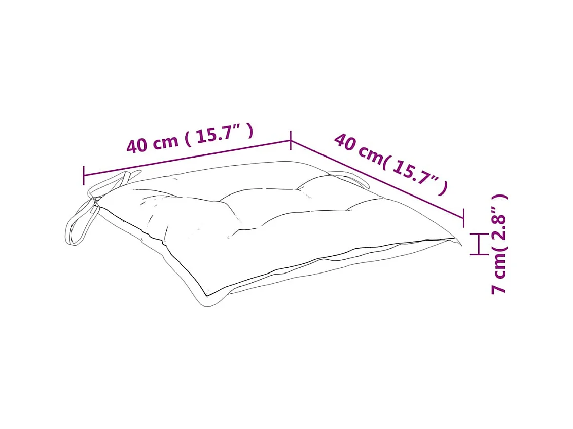 Coussins de chaise 4 pièces rose 40x40x7 cm tissu